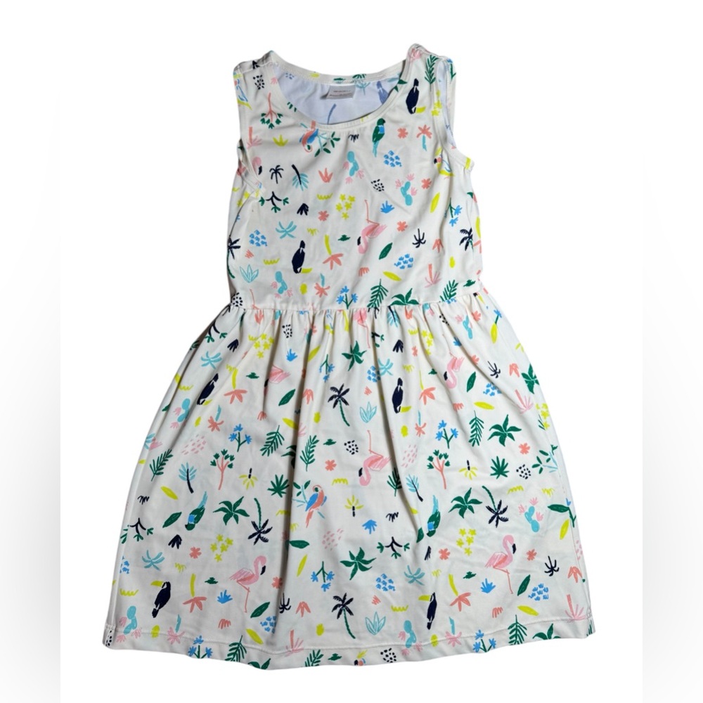 Hanna Andersson Girls Tropical Print Nylon Spandex Tank Dress‎ 120 cm 6-7 Skater